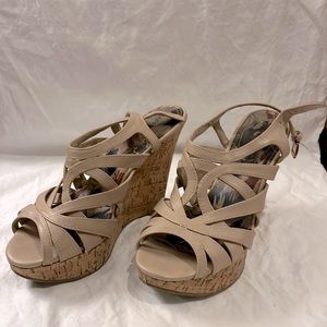 Fun nude wedges by XAPPEAL